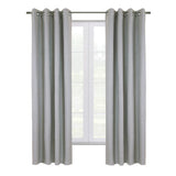 Commonwealth Shadow Grommet Dressing Window Curtain Panel - Grey