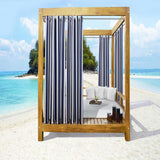 Commonwealth Seascapes Stripes Light Filtering Satiny Look Provide Privacy Grommet Outdoor Panel Pair Indigo