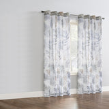 Habitat Alba Sheer Botanical Leaf Design Touch of Nature to Your Home or Office Grommet Curtain Panel Taupe