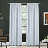Thermaplus Baxter Total Blackout Back Tab Curtain - White