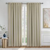 Thermaplus Baxter Total Blackout Back Tab Curtain - Oatmeal