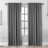 Thermaplus Baxter Total Blackout Back Tab Curtain - Silver