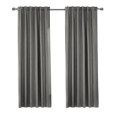 Thermaplus Baxter Total Blackout Back Tab Curtain - Silver