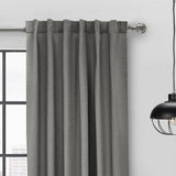 Thermaplus Baxter Total Blackout Back Tab Curtain - Silver