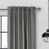 Thermaplus Baxter Total Blackout Back Tab Curtain - Silver