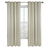 Thermaplus Vigo Blackout Provide Absolute Privacy Cost Cutting Benefits Grommet Curtain Panel Off-white