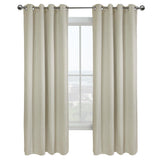 Thermaplus Vigo Blackout Provide Absolute Privacy Cost Cutting Benefits Grommet Curtain Panel Off-white