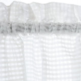 Habitat Gingham Lace Sheer Rod Pocket 3 Piece Curtain Tiers and Valance Set 52" x 24" White
