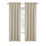 Thermalogic Checkmate Classic Room Darkening Simple Mini Check Pattern Pole Top Curtain Panel Pair Grey