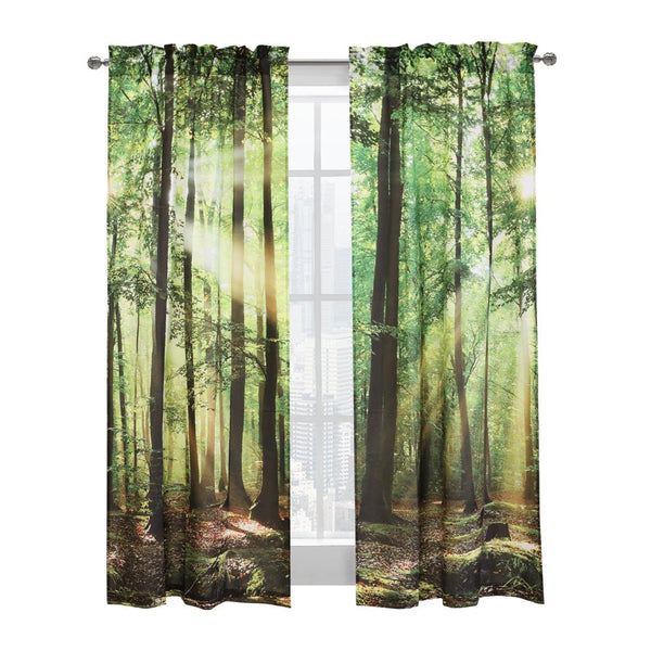 Habitat Photo Real Colorful Forest Pole Top Light Filtering Decorative Curtain P