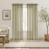 Habitat Boucle Raised Slub Texture Exclusive Sheer Grommet Curtain Panel Tan