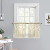 Habitat Limoges Sheer Rod Pocket Curtain Tiers for Any Room Floral Lace Design Pair Ivory