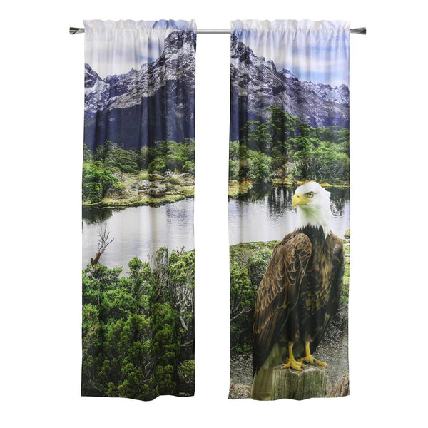 Habitat Photo Real American Bald Eagle Light Filtering Pole Top Curtain Panel Pa