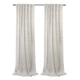 Habitat Austin Light Filtering Dual Header Linen Colored Horizontal Multi Pin Stripe Curtain Panel in Linen