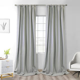 Thermaplus Brooklyn Blackout Dual Header Elegant Vertical Linear Texture Complete Privacy Curtain Panel Grey