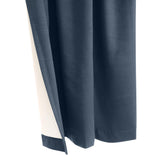 Thermaplus Seren Room Darkening Window Treatment Dual Header Curtain Panel for Bedroom Livingroom Navy