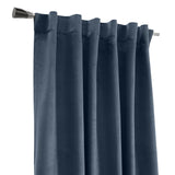 Thermaplus Seren Room Darkening Window Treatment Dual Header Curtain Panel for Bedroom Livingroom Navy