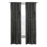 Thermalogic Seren Classic Velvet Room Darkening Dual Header Energy Efficient Curtain Panel Charcoal