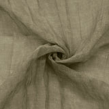 Habitat 100% Polyester Paloma Sheer Broomstick Crushed Solid Dual Header Curtain Panel Khaki