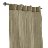 Habitat 100% Polyester Paloma Sheer Broomstick Crushed Solid Dual Header Curtain Panel Khaki
