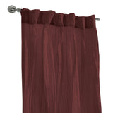 Habitat 100% Polyester Paloma Sheer Broomstick Crushed Solid Dual Header Curtain Panel Burgundy