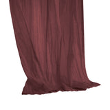 Habitat 100% Polyester Paloma Sheer Broomstick Crushed Solid Dual Header Curtain Panel Burgundy