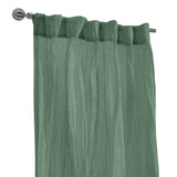 Habitat 100% Polyester Paloma Sheer Broomstick Crushed Solid Dual Header Curtain Panel Sage