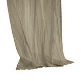 Habitat 100% Polyester Paloma Sheer Broomstick Crushed Solid Dual Header Curtain Panel Khaki