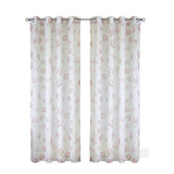 Habitat Magnolia Light Filtering Pink Watercolor Floral Print Grommet Curtain Panel White Pink