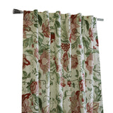 Habitat Jacobean Garden Jacobean Print Design Light Filtering Dual Header Curtain Panel for Livingroom Red