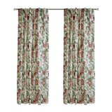 Habitat Jacobean Garden Jacobean Print Design Light Filtering Dual Header Curtain Panel for Livingroom Red