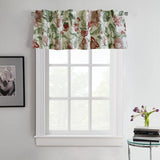 Habitat Jacobean Garden Light Filtering Window Treatment Dual Header Valance 52" x 15" for Bedroom Livingroom Red