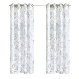 Habitat Kyoto Floral Print Soothing Tones Light Filtering Grommet Curtain Panel for Bedroom White