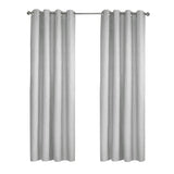 Thermaplus Margot 100% Blackout Subtle Textured Geometric Pattern Grommet Curtain Panel White