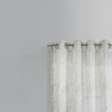 Habitat Valentina Sheer Window Treatment Tone on Tone Motif Grommet Curtain Panel for Bedroom Livingroom White