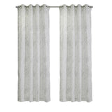 Habitat Valentina Sheer Window Treatment Tone on Tone Motif Grommet Curtain Panel for Bedroom Livingroom White