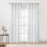 Habitat Diamante Sheer Grommet Exclusive Embroidered Diamond Pattern Curtain Panel White