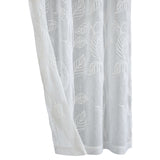 Habitat 100% Polyester Lausanne Sheer Chenille Leaf Delightful Texture Grommet Curtain Panel 52" x 84" Off White