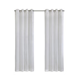 Habitat 100% Polyester Daphne Sheer Grommet Faux Linen Solid Curtain Panel White