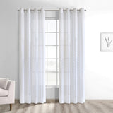 Habitat 100% Polyester Regina Sheer Chevron Delightful Textured Grommet Curtain Panel White