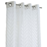 Habitat 100% Polyester Regina Sheer Chevron Delightful Textured Grommet Curtain Panel White