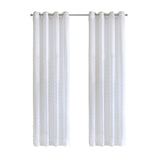 Habitat 100% Polyester Regina Sheer Chevron Delightful Textured Grommet Curtain Panel White