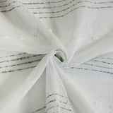 Habitat 100% Polyester Jasper Sheer Faux Linen Stripe Grommet Curtain Panel White