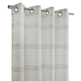 Habitat 100% Polyester Jasper Sheer Faux Linen Stripe Grommet Curtain Panel White