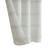 Habitat 100% Polyester Jasper Sheer Faux Linen Stripe Grommet Curtain Panel White