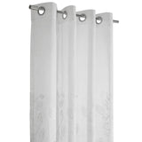 Habitat 100% Polyester Selina Sheer Grommet Leaf Embroidered Curtain Panel White