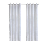 Habitat 100% Polyester Selina Sheer Grommet Leaf Embroidered Curtain Panel White