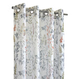 Habitat 100% Polyester Audrey Sheer Grommet Floral Faux Linen Curtain Panel  Multi