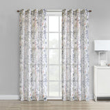 Habitat 100% Polyester Audrey Sheer Grommet Floral Faux Linen Curtain Panel  Multi