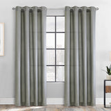 Habitat 100% Polyester Milo Light Faux Linen Solid Filtering Grommet Curtain Panel Grey